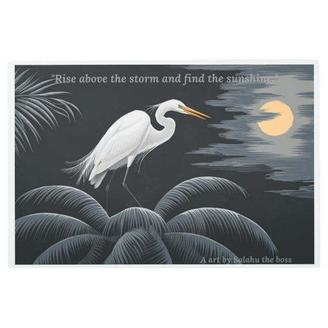 嵐を乗り越え、太陽の光を見つける メタルプリント (正面)