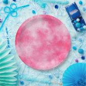 嵐スタイリッシュ雲の効果ピンク ペーパープレート (パーティー)