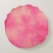嵐スタイリッシュ雲の効果模様ピンク黄色 ラウンドクッション (裏面)