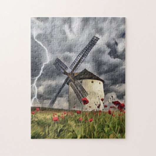 嵐スペインのの風車 ジグソーパズル (縦)
