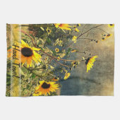 嵐パーソナライズされたの前のひまわり キッチンタオル (横)