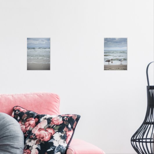 嵐威厳のあるの空の下の波のある海 (リビング)