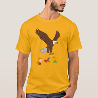 嵐威厳のあるの空を舞うワシ Tシャツ