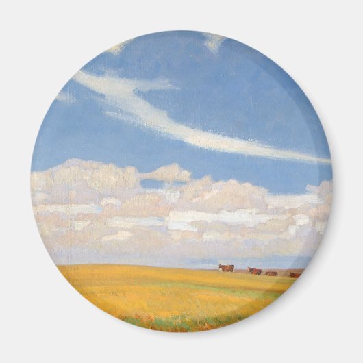 嵐後の草原（Maynard Dixon、ヴィンテージアート） マグネット (正面)