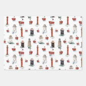 嵐素朴の海の赤い灯台とボート ラッピングペーパーシート (正面3)