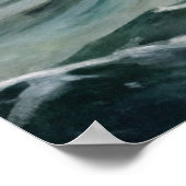 嵐飛んでいる海のカモメ ポスター (角)