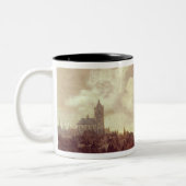 川および都市場面 ツートーンマグカップ (左)