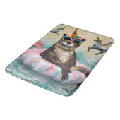 川お洒落に浮かぶカワウソとユニコーン バスマット (アングル)