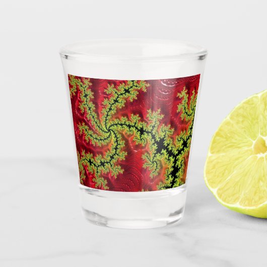 川が走流れガラスを打った ショットグラス (正面)