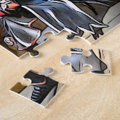 川でのドラゴンバトル ジグソーパズル (側面)