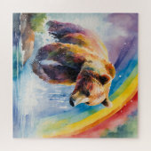 "川でクマ：水の色の魔法とR ジグソーパズル (横)