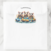 川でチュービングを行うかわいいおもしろいカルマディロス ラウンドシール (バッグ)