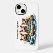 川でチュービングを行うかわいいおもしろいカルマディロス Case-Mate iPhoneケース (裏面)