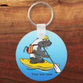 川でハニーバッジャーのカヤック キーホルダー (正面)