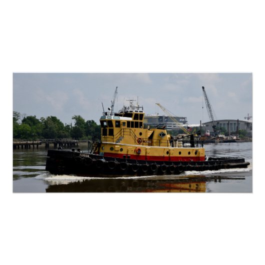 川で働くタグボート ポスター (正面)