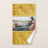 川で泳ぐアメリカのアヒル バスタオルセット (ハンドタオル)