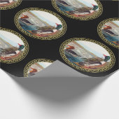 川で泳ぐアメリカのマラードアヒル ラッピングペーパー (角)