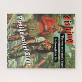 川で釣りお気に入りのをパーソナライズされたする ジグソーパズル (横)