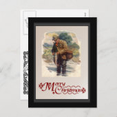 川で釣りをする シーズンポストカード (正面/裏面)