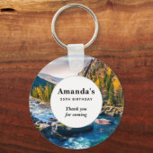 川と山の写真パーティーありがとう キーホルダー (正面)