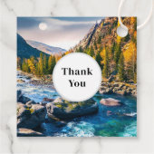 川と山の景勝写真感謝 フェイバータグ (裏面)