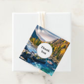 川と山の景勝写真感謝 フェイバータグ (インサイチュ)