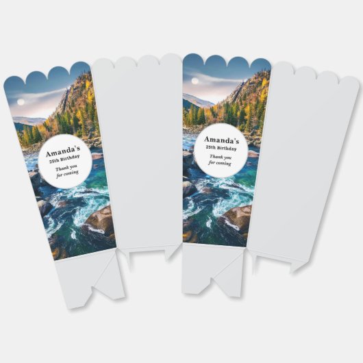 川と山の景勝地誕生日サンキュー フェイバーボックス (見開き)