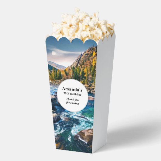 川と山の景勝地誕生日サンキュー フェイバーボックス (はじけた状態)