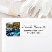 川と山の風光明媚な写真アドレス ラベル (インサイチュ)