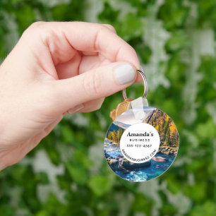 川と山の風光明媚な写真事業 キーホルダー