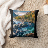 川と山の風光明媚な写真 クッション (ブランケット)