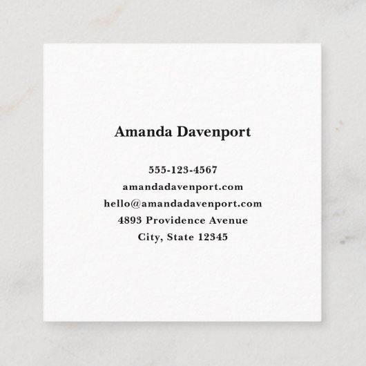 川と山の風光明媚な写真 スクエア名刺 (裏面)