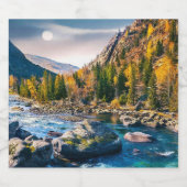 川と山の風光明媚な写真 ビールラベル (シングルラベル)