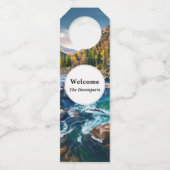 川と山の風光明媚な写真 ボトルネックタグ (正面)