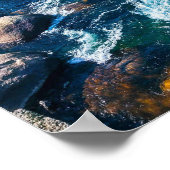 川と山の風光明媚な写真 ポスター (角)