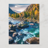 川と山の風光明媚な写真 ポストカード (正面)