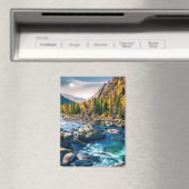 川と山の風光明媚な写真 マグネット (インサイチュ (食洗機))