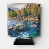 川と山の風光明媚な写真 缶クーラー (正面)