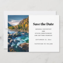 川と山の風景写真のウェディング