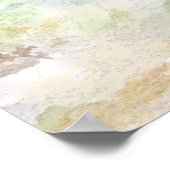 川と森の抽象芸術の水の色絵画の ポスター (角)