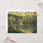 川と橋の風景：春朝 カード (正面/裏面インサイチュ)