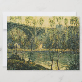 川と橋の風景：春朝 カード