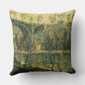 川と橋の風景：春朝 クッション (裏面)