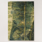 川と橋の風景：春朝 ジグソーパズル (縦)