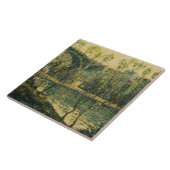 川と橋の風景：春朝 タイル (側面)