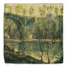 川と橋の風景：春朝 バンダナ