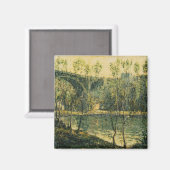 川と橋の風景：春朝 マグネット (正面/裏面)