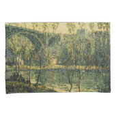 川と橋の風景：春朝 枕カバー (正面右)