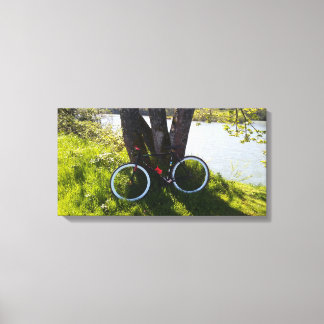 川と焼走き物が波紋を広げる キャンバスプリント