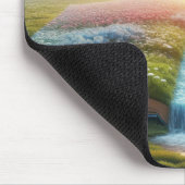 川と牧草地のオープンブック マウスパッド (コーナー)